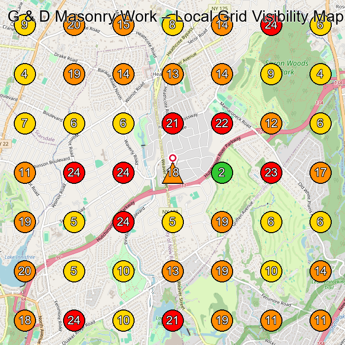 G & D Masonry Work Masonry Contractor GeoGrid ranking map for None